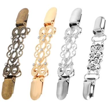 Imagem de 4 peças clipes de vestido vintage clipe modelador de cintura 4 estilos clipes de suéter clipes de vestido clipes de camisa para roupas femininas, modelador de vestido traseiro clipes de xaile clipes