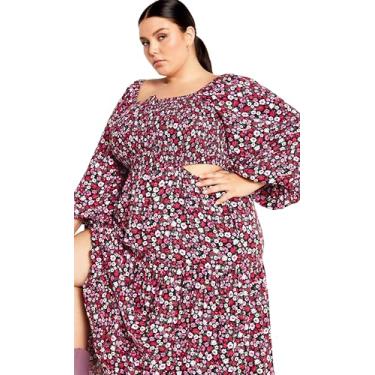 Imagem de City Chic Maxi Lexie PRT feminino plus size, Floral retrô, 58