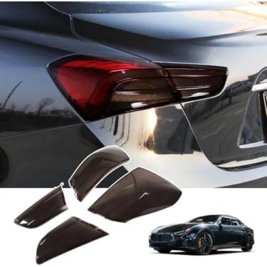 Imagem de JONKOKO Kit de luz traseira de luz traseira preta ABS adequado para Maserati Ghibli 2021-2025 acessórios de capa de proteção de lanterna traseira exterior de carro