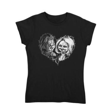 Imagem de Chucky & Tiffany - Camiseta de Filme de Terror - Feth, P Tradicional