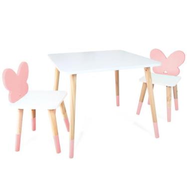 Imagem de Kit Mesa e 2 Cadeiras Infantil Borboletinha - Eita Casa Perfeita, Rosa