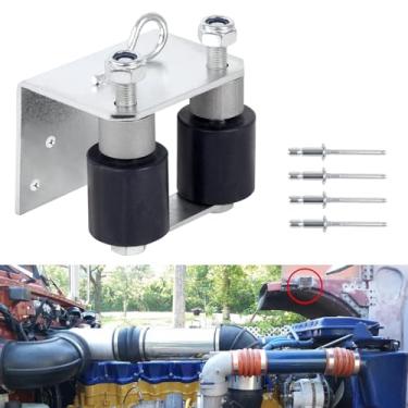 Imagem de 13-04401 Kit de suporte de rolo inferior com rolos e ferragens compatível com Peterbilt 379, substitui 13-04401M001 13-03593 13-04413SPL 13-04467 (lado direito do passageiro)