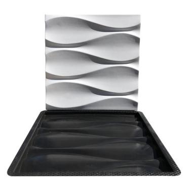 Imagem de Forma 3D Gesso e Cimento ABS - Ondas 28x28cm - Xmoldes Formas 3D