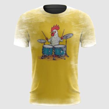 Imagem de Camiseta Galinha Tocando Bateria - A Fabriqueta, XG