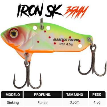 Imagem de Isca Artificial Albatroz Ferrinho Iron Vibe 4,5g 35mm Branco com Verde
