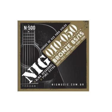 Imagem de Encordoamento Nig N-500 Violão Aço-010 Bronze com Bolinha