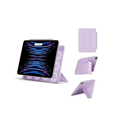 Imagem de Capa magnética compatível com iPad Pro de 11 polegadas (2018/2020/2021/2022) 4ª/3ª/2ª/1ª, capa protetora fina e leve com quatro cantos, estilo origami, paisagem e retrato