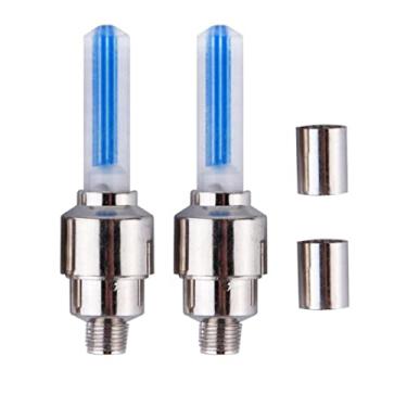 Imagem de Lâmpada flash para pneus, 2 peças, luzes de roda de LED, tampa de válvula de pneu de roda de bicicleta, lâmpada LED neon flash para carro, motocicleta, bicicleta, azul