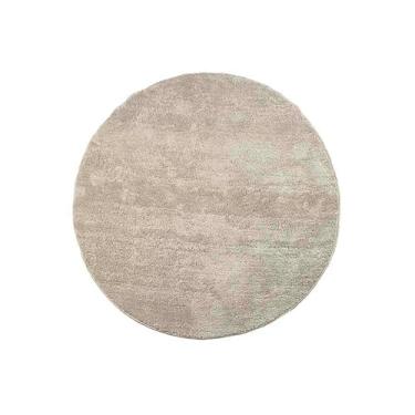 Imagem de Tapete Redondo 1,20m Quarto Sala Escritório Pelo Macio Antiderrapante (Bege)