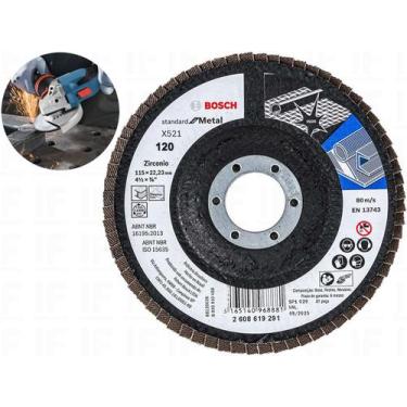 Imagem de Discos Desbaste 4.1/2 115mm Lixa Tipo Flap Grão 120 Bosch