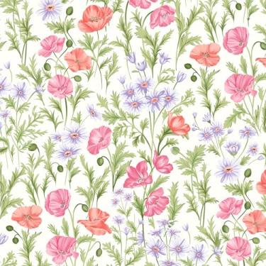 Imagem de Papel de parede para decoração de casa cozinha flores luxuosas papel de parede removível vinil autoadesivo prateleira papel de prateleira e rolo de gaveta casa, oficina e escritório 43,9 cm x 299,7 cm