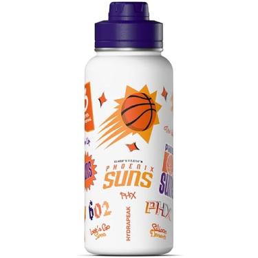 Imagem de Hydrapeak Garrafa de água ativa oficialmente licenciada pela NBA Phoenix Suns 946 ml Tampa de aço inoxidável reutilizável parede dupla celebrando a cidade de Phoenix