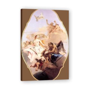 Imagem de Uma Alegoria com Vênus e Tempo Giovanni Battista Tiepolo Impressão em tela – Obra-prima rococó barroca, pintura escolar de Veneza, pintura a óleo decorativa para galeria doméstica 50 x 75 cm