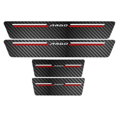 Imagem de Kit Soleira Protetora Porta Premium Red Carbono  -  Argo   - Jhow Ades