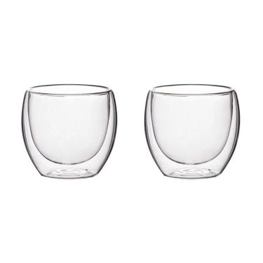 Imagem de Conjunto De Xícara De Vidro Com Parede Dupla 250 Ml 2 Peças Oxford