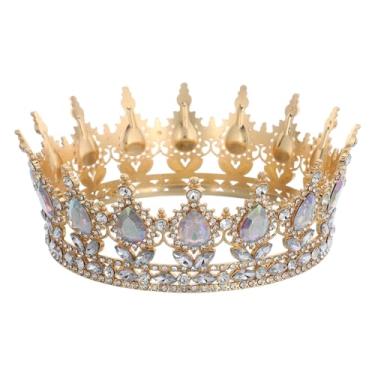 Imagem de DEARMAMY Coroa De Rainha Com Strass Mulheres – Tiara De Casamento Acessório De Cabeça Noiva Coroa De Concurso Acessórios De Cabelo De Princesa Vintage