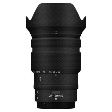 Imagem de Adesivo de lente de câmera antiarranhões para Nikon Z 24-120 mm F4S Capa protetora de película protetora para 24-120 4 (fibra de armadura preta)