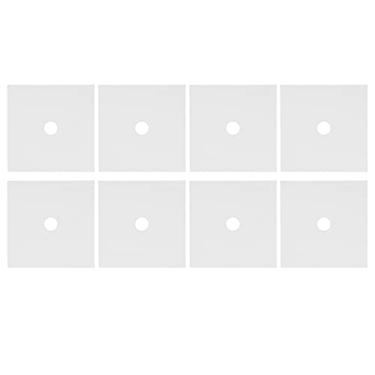 Imagem de Coberturas superiores de queimador de fogão, capas de queimador de fogão a gás protetor de fogão reutilizável fogão a gás tapete de limpeza acessório de panelas (8 peças, prata)