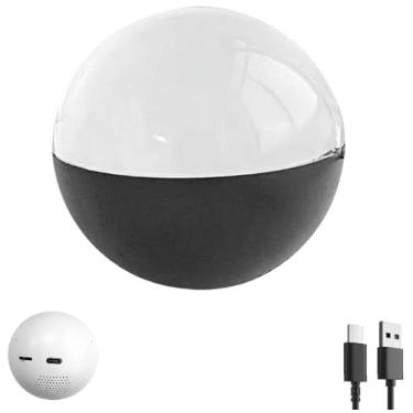 Imagem de Reprodutor de vídeo com bola de cristal de 6,9 cm, display digital, vídeos e fotos personalizáveis, presente personalizado para aniversário, aniversário, esfera iluminada de casamento (preto)
