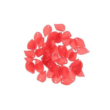 Imagem de EXCEART 560 peças de pétalas de acrílico foscas de cores sortidas com orifício para brincos, colar, fazer joias, artesanato (vermelho)