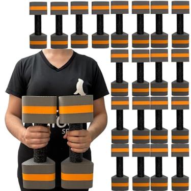 Imagem de Kit 10 Pares de Halteres Hidroginástica Em EVA 2 A 3 Kg DF4012-CZ Cinza/Laranja Dafoca Sports