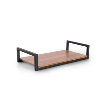 Imagem de Bandeja Decorativa Frame 27cm Aço e MDF Suporte Para Objetos - Forma, 