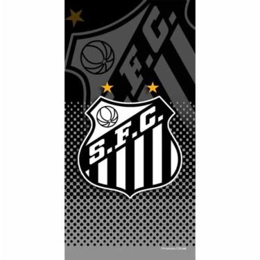 Imagem de Toalha de Banho Praia e Piscina Brasão Santos Licenciado Times Buettner Veludo Estampada