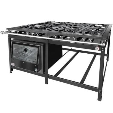 Imagem de Fogão Industrial 8 Bocas 4 Duplas Baixa Pressão MR Fogões com Forno P8
