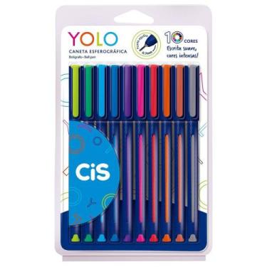 Imagem de Caneta Esferográfica Cis Yolo Ponta Agulha 0.7mm 10 Cores