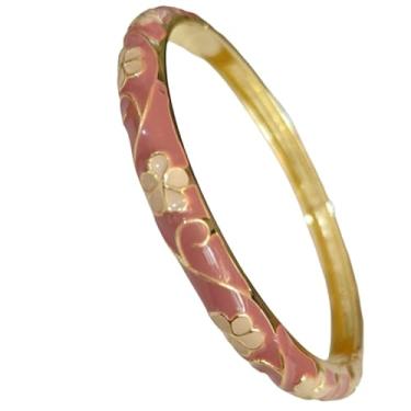 Imagem de Only My Live Home Pulseira de flor cloisonne chinesa feita à mão com punho articulado pulseiras finas esmaltadas para pulsos pequenos acessórios femininos joias presentes, inner Diameter 2.25 inch