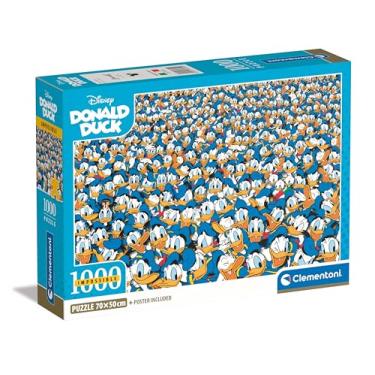 Imagem de Clementoni Quebra-cabeça Impossível Pato Donald 1000 peças - Caixa compacta, quebra-cabeça para adultos de 14 a 99 anos, presente para homens/mulheres, quebra-cabeça rígido, quebra-cabeça difícil,