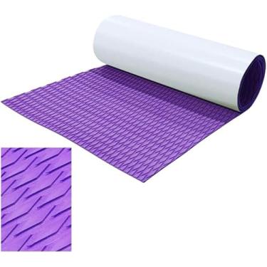 Imagem de HZshark Tapete de espuma vinílica acetinada para prancha de surf, almofada de tração antiderrapante 94,5 x 16,25 cm, lençol ajustável universal para deck de barco, caiaque, piso de trailer, degraus