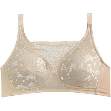 Imagem de Sutiã De Mastectomia De Algodão Bandeau Mulheres Pós Cuidados Cirúrgicos Bralettes Tube Top Com Bolsos De Prótese Roupa Interior Esportiva De Enfermagem, Beige, 44D
