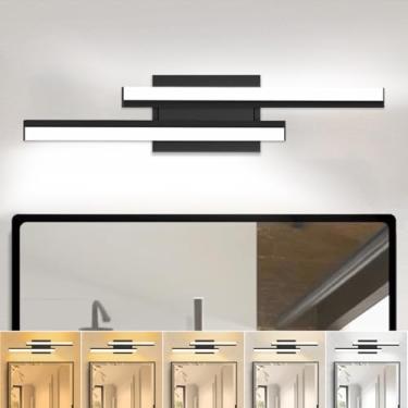 Imagem de NOVELUX Luz de banheiro de 61.0 cm - Certificação ETL 5CCT opcional 2700K/3000K/3500K/4000K/5000K/Black Bar Vanity Light para espelho de banheiro quarto-25W 1 pacote