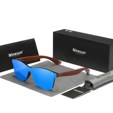 Imagem de Óculos de Sol de Madeira Polarizados Masculinos UV400 - Design Moderno