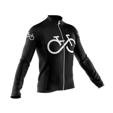 Imagem de Camisa Ciclismo Bike Forever Preta Manga Longa Dry Fit Confortável Mtb