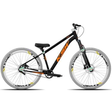 Imagem de Bicicleta KSW do Grau Kit 1x1 Freio Hidráulico Pneus Flame,PRETO E LARANJA 1