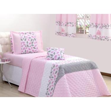 Imagem de Cobreleito Nuvem Rosa Solteiro 03 pçs - deccoralle