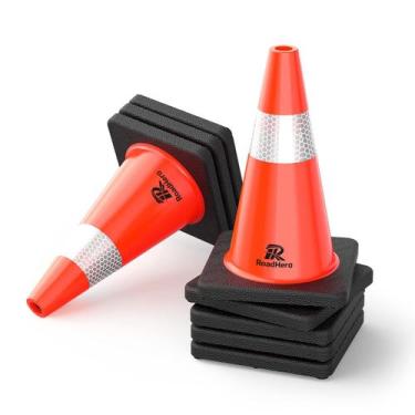 Imagem de Cones de segurança de trânsito RoadHero, PVC de 18 polegadas, pacote c