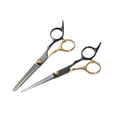 Imagem de Tesoura Profissional De Cabeleireiro Para Desbaste E Corte Com Dentes 