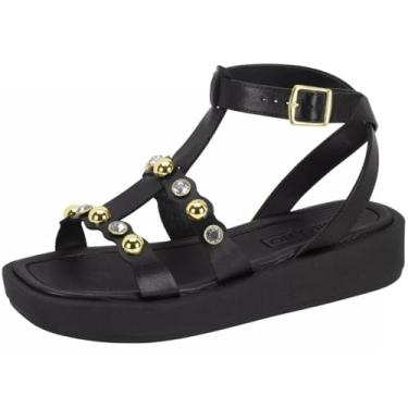 Imagem de Sandália Feminina Flatform Tira Pedraria Conforto Beira Rio