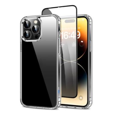 Imagem de Capa Capinha Clear Case Transparente Resistente a Risco e Anti Impacto [Anti-amarelamento] + Película 3d Privacidade Anti Spy Para iPhone (iPhone 14 Pro Max)
