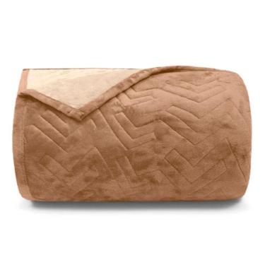 Imagem de Cobertor Buettner Solteiro Flannel Plush 100% Poliéster Dupla Face 160mx240m Khaki Escuro / Khaki Claro