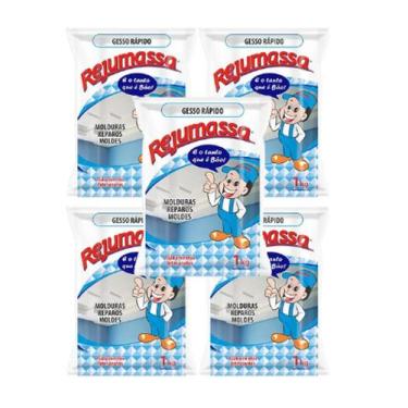 Imagem de Gesso rápido kit com 5 kg - rejumassa branca
