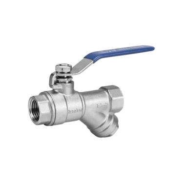 Imagem de MGAYTYOAG Válvula esférica de filtro tipo Y de aço inoxidável 304 rosca interna torneira interruptor de água ar condicionado válvula de esfera do filtro (G1)