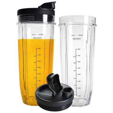 Imagem de Nutri Auto IQ Copos Reposição 946ml 2 Transparente com Tampa, 2, 2, QUEENTRADE Ninja 2 packs, Preto