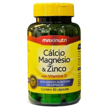 Imagem de Cálcio Magnésio e Zinco com Vitamina D 600mg 60 Cápsulas Maxinutri