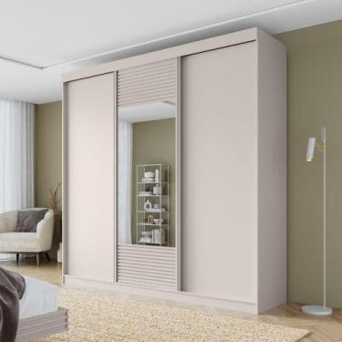 Imagem de Guarda Roupa Casal 3 Portas de Correr 1 Porta com Espelho Samambaia Ca