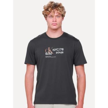 Imagem de Camiseta Calvin Klein Jeans Masculina Sustainable NYC/78 Chumbo-Masculino