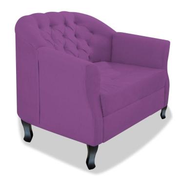 Imagem de Poltrona Julia A02 Suede Doce Sonho Móveis Cor Roxo